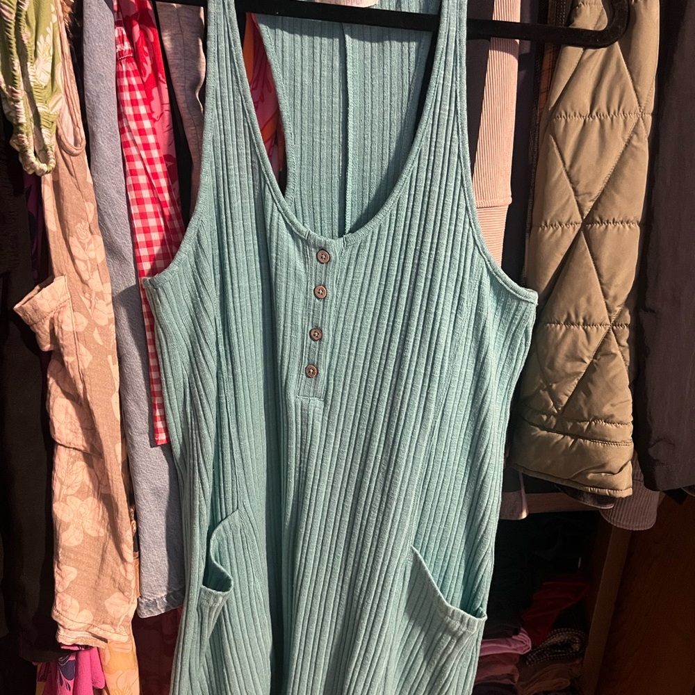 Z Supply Green Ribbed Island Hopper Romper
